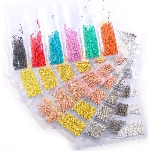 3D Metal Micro Beads The Shape Of Round Stainless Steel Nail Jewelry Design For Nails Art Decorations 6 Grids/Bag