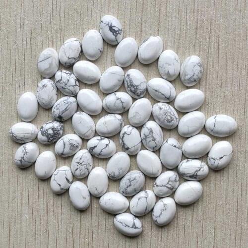 Fashion natural white turquoises Oval CABOCHON beads 10x14mm for jewelry accessories making wholesale 50pcs/lot free shipping