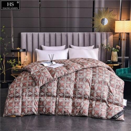 Brilliant Paisley Pattern Goose Down Quilt Comforter Filling Power 600 Combed Cotton Duvet Winter Blanket OEKO-TEX Certified