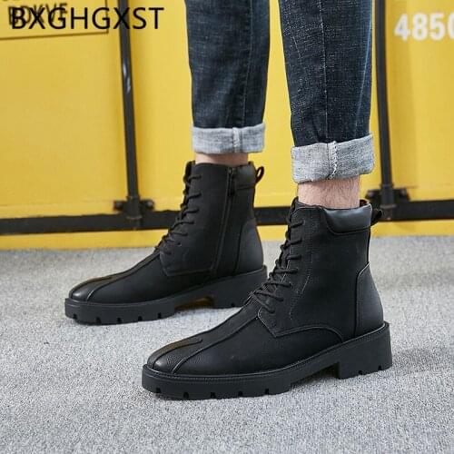 Black boots men italian shoes ankle boots men casual shoes fashion Coiffeur designer shoes men boots genuine leather обувь мужск
