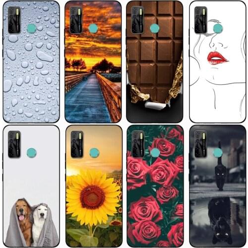 For Camon 15 2020 for 15 Air Case Rose Wolf Cute Patterned Cover Soft Silicon Phone Case for 15 Pro for 15 Premier Top Quality