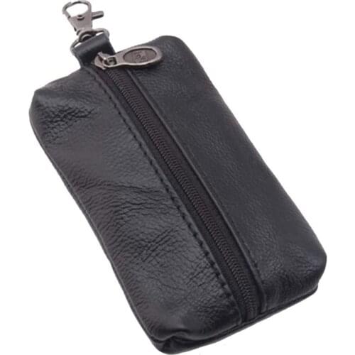 New Design Fashion Unisex Leather Key Case Wallet Pouch Bag Keychain Holder with Key Ring Zipper Valentines Day Jewelry Gifts