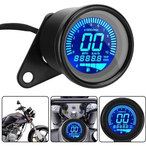 Fuel Meter Motorcycle Digital Speedometer Retro LCD Odometer DC12V LED LCD Tachometer Indicator Universal Scooter ATV Meter