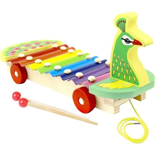 Wooden Peacock Piano Musical Instrument Toys For Kids Animal Early Learning Education Toys Music Instrument Gift