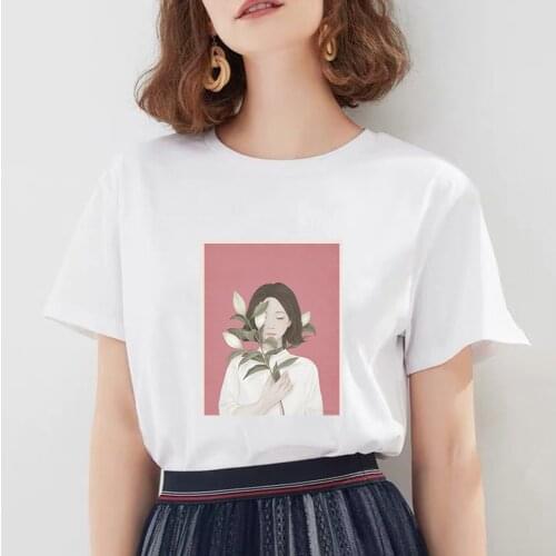 Korean Women T Shirt Short Sleeve Tops Female Clothes Fashion T-shirt Graphics Print Harajuku Kawaii Tee Streetwear Ropa Mujer