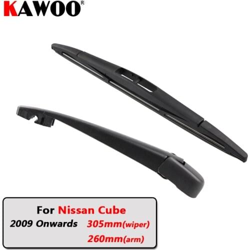 KAWOO Car Rear Wiper Blade Blades Back Window Wipers Arm For Nissan Cube Hatchback (2009 Onwards) 305mm Auto Windscreen Blade