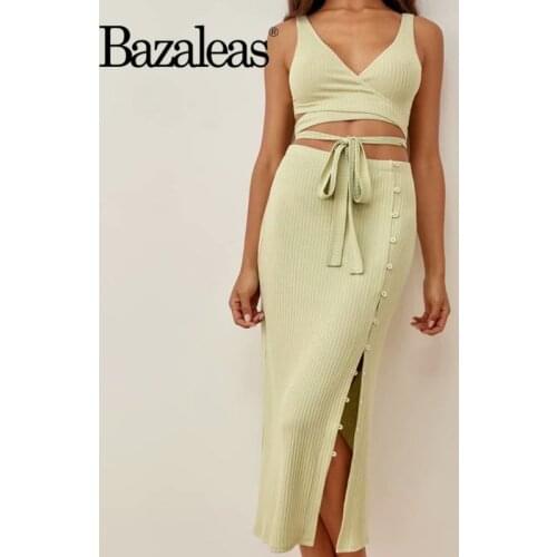 Green Crop Top And Midi Skirt Vintage Tracksuit 2 Piece Set Fashion Women Suit Light