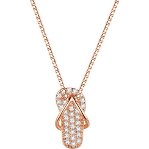 Creative Slippers Necklace S925 Sterling Silver Female Personality Niche Pendant Ins Necklace Silver Necklace Pendant