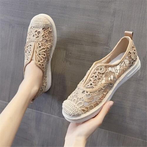 Air Mesh Casual Shoes Women Flat Breathable Summer Women Loafers Handmade