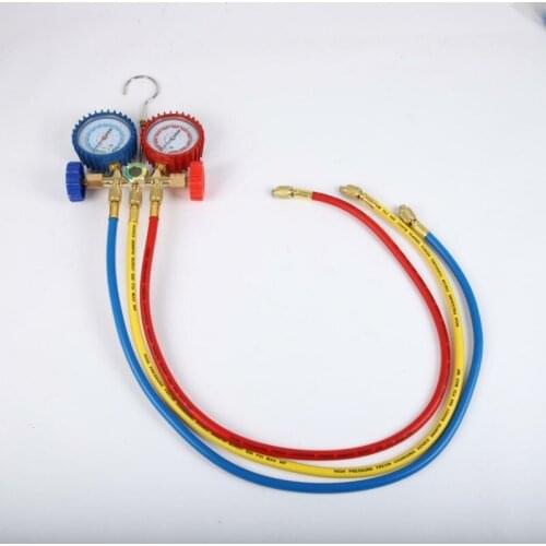 Refrigerant Manifold Gauge Set Air Conditioning Tools with Hose and Hook for R12 R22 R404A R134A Air Condition Refrigeration