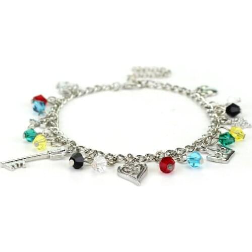 Dongsheng Fashion Jewelry Kingdom Hearts Charm Bracelet Keyblade Crown Heart Perimeter Bracelet-25