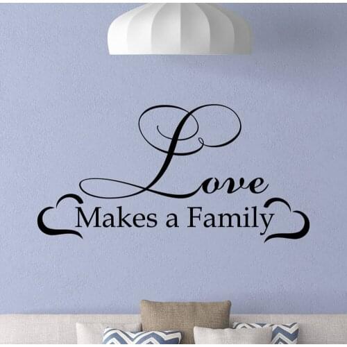 Love Makes A Family Wall Decal for Living Room House Family Home Quote Vinyl Wall Stickers Home Decoration Bedroom RemovableD712