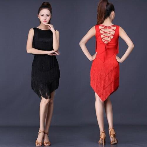 New Latin Dance Clothes Female Adult Practice Clothes Tassel Dress Performance Rumba Cha Cha Woman WOMEN 2020 Spandex