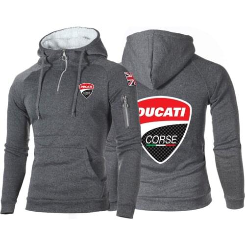 Latest Ducati Logo 2021 Autumn New Mens Sports and Leisure Running Comfortable Hoodies Casual Hooded Comfortable Coats