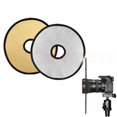 Photography Reflector 30cm 2 in 1 Collapsible Light Round Photography Hollow Reflector + Carrying Bag for Studio P4PM