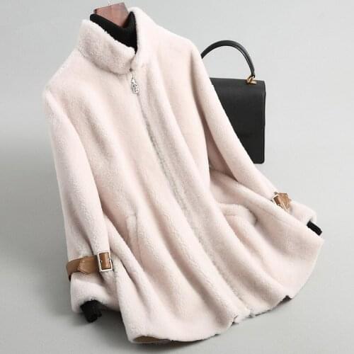 100% wool coat female sheep shearling fur coats winter jacket women clothes 2020 korean jackets chaqueta mujer MY4095