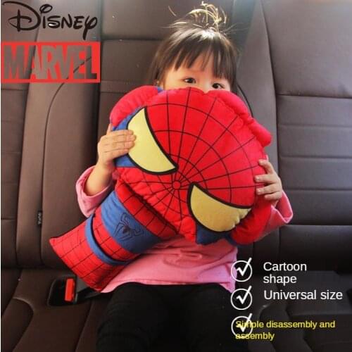 Disney Marvel Car Cartoon Pillow Plush Interior Child Safety Belt Cover Shoulder Cover Large Child Sleeping Leggings