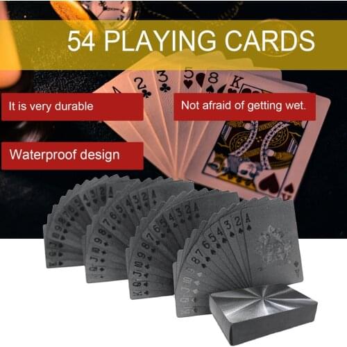 24K Gold Playing Cards Poker Game Deck Gold Foil Poker Set Plastic Magic Card Waterproof Cards Magic
