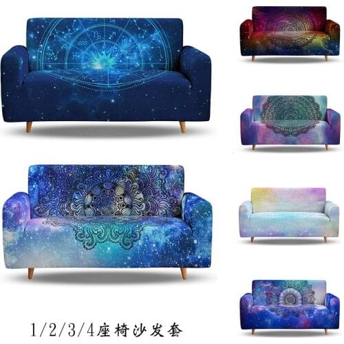 Mandala Dustproof Antiskid Elastic Sofa Cover Pad Stretch Sover Cover for Living Room for Sectional Corner Sofa Cover Furniture