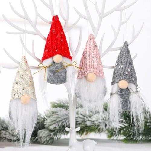Christmas Small Cute Gnome Santa Xmas Tree Hanging Ornament Decoration for Home Navidad Pendant Gifts Happy New Year 2022
