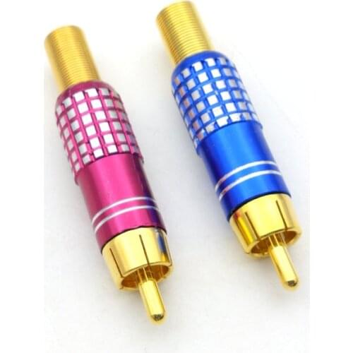 100PCS high quality Gold RCA Male Plug Solder Audio Video Adapter Connectors