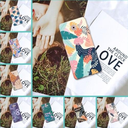 For Samsung Galaxy C5 C7 C8 Phone Case Silicone Flower Leaf Fashion Pretty Floral Back Cover For Samsung Galaxy C5 C7 C9 Pro