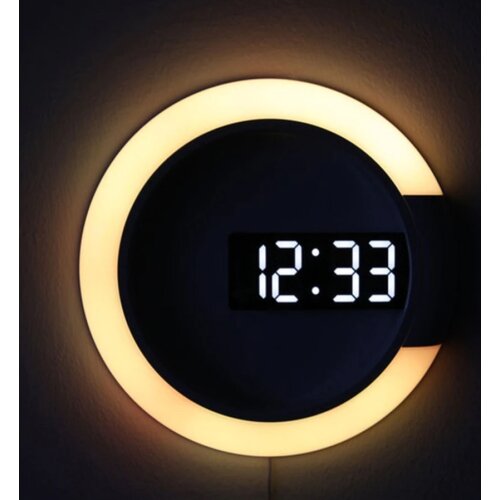 LED wall clock Digital Table Clock Alarm Mirror Hollow Wall Clock Modern Design Nightlight For Home Living Room Decorations NEW