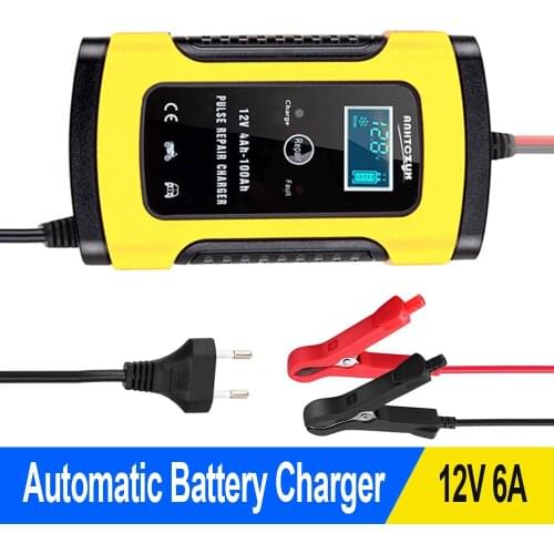 Intelligent Car Motorcycle Battery Charger Pulse Repair 12V 6A Digital LCD Display Lead Acid Battery-Chargers For Auto Moto Lead