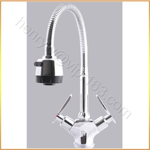 X9566K1 - Luxury Deck Mounted Chrome Color Brass Material 360 Degree Turn Sprayer with 2 Function Flow of Kitchen Faucet