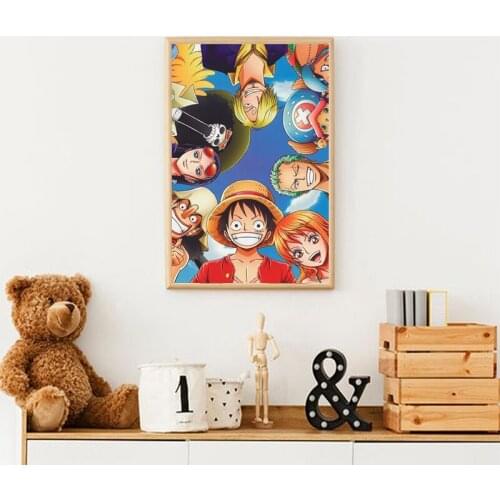 Japanese Classic Anime Role One Piece Poster Movie Lovers Gift Straw Hat Pirates Crew Wanted Art Prints Canvas Painting Decor