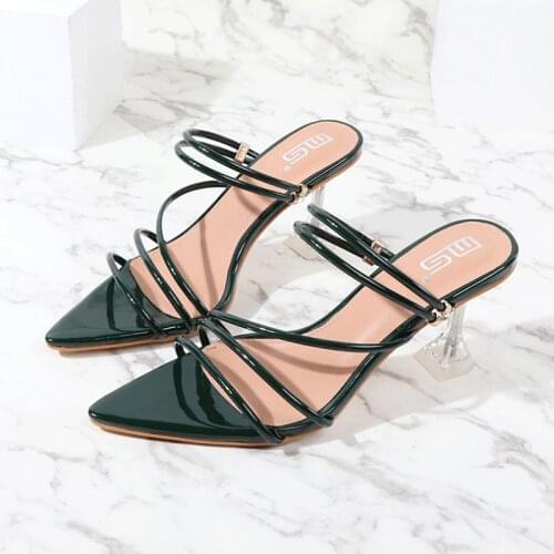 Women Summer Slip On Sandals Ladies Thin High Heels Party Dress Shoes Female Fashion Sexy Pumps Woman Apointed Toe Shoe 2021