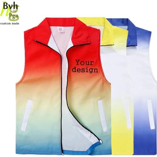 Customized/designed logo vest print logo photo text mens and womens vest work clothes tops