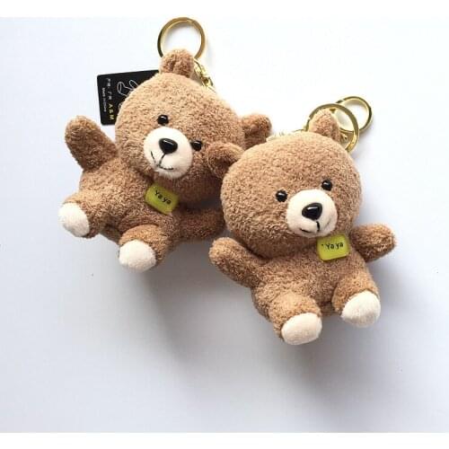 10 cm plush bear doll doll couple boy rag doll bag plush key chain pendant for girl birthday gift wedding gift