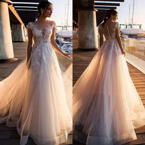 2021 beach wedding dress Boho Appliques lace wedding dress Vintage gown Suitable gown Plus size Princess Vestido De Noiva