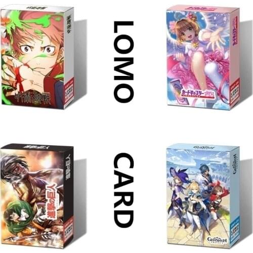 30 Sheets/Set Anime Game Genshin, Jujutsu Kaisen, Attack On Titan Lomo Card Mini Postcard Greeting Message Card Christmas Gifts