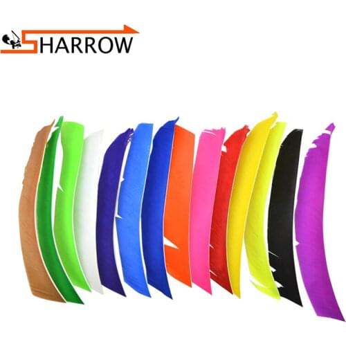 36pcs Archery Arrow Feather Fletching Full Length Real Turkey Feather Vanes Colorful Left Wing For Shooting Arrow Accessories
