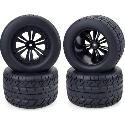 4Pcs 115mm Wheel Rim and Tires for 1/10 Monster Truck HPI HSP Savage XS TM Flux ZD Racing LRP RC Car Accessories