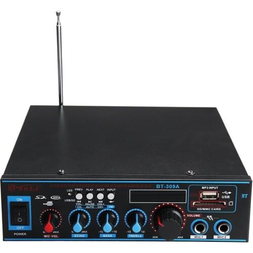 BT-309A 220V DC12V Digital bluetooth Stereo Audio Home And Car Amplifier