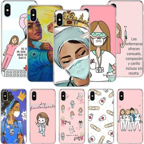 Funny Medicine Nurse Doctor Phone Case For iPhone 11 12 Pro XS XR X Max 7 8 6 6S Plus Mini + 5 SE Pattern Customized Coque Cover