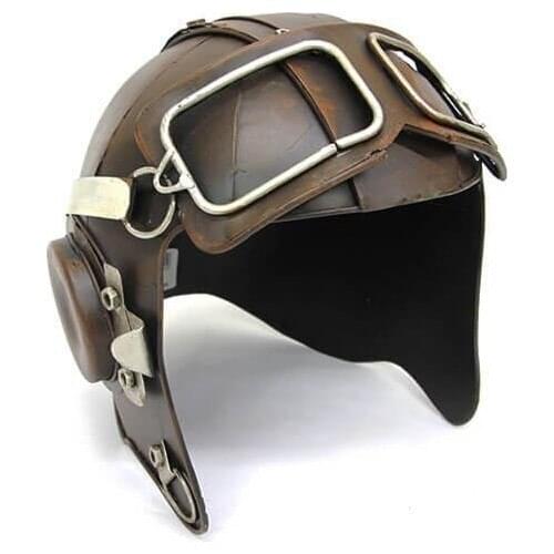 Decorative Metal Pilot Helmet Trinket Decorative Object
