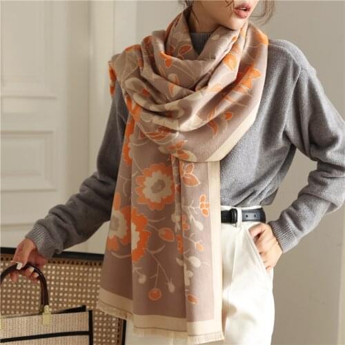 Elegant Thick Blanket Long Women Scarves Warm Shawls And Wraps Winter Cashmere Scarf Bufanda Ladies Pashmina Hijab Echarpe 2021