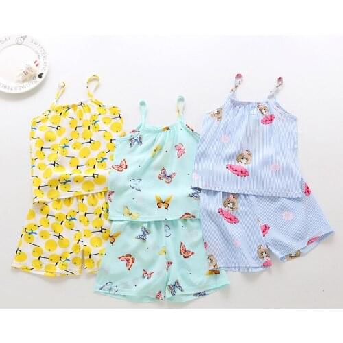 Lovely Printed Clothes Girls 2019 Summer Newborn Baby Girl Backless Sling Tops+Shorts 2Pcs Outfits cute Suit