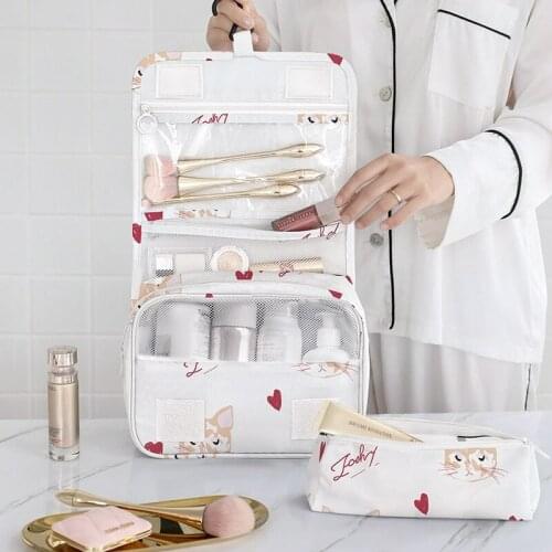 High Capacity Cosmetic Case Hanging Makeup Storage Bag Waterproof Toiletries Bag Bathroom Organizer Travel Makeup Pouch