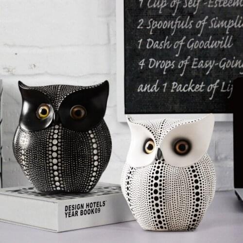 Creative Owl Miniature Artificial Ornament Resin Figurine Home Office Desktop Decoration Animal Art Crafts Gift Pet Sculpture