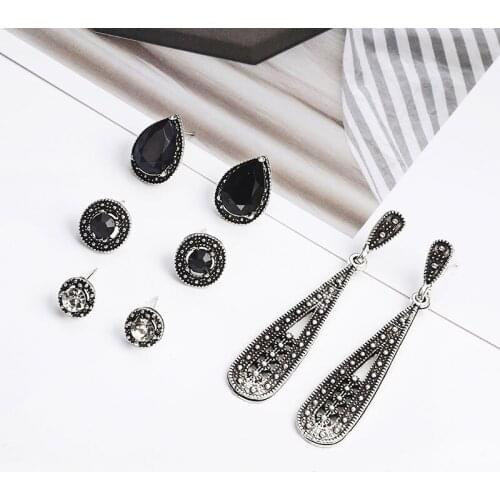 Womens Earrings Set diamond Earrings For Women Bohemian Fashion Jewelry Gift 2021 Water Drop Crystal Beads Drop Earrings