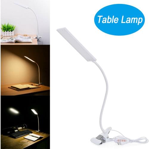 48 LEDs Desk Lamp, Eye-Care Dimmable Flexible Gooseneck 5W USB Clamp Desk Lamp, 3 Color Temperatures, 14 Brightness Levels