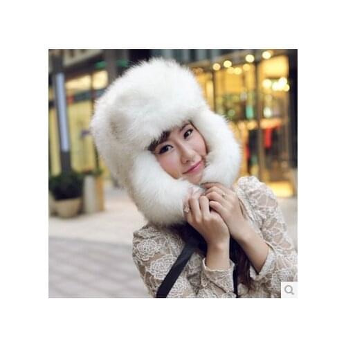 Autumn And Winter Warm Ultra Large Furry Ushanka Mens WOMENS Earmuff Snow Cap Imitation Fox Fur Straw Hat