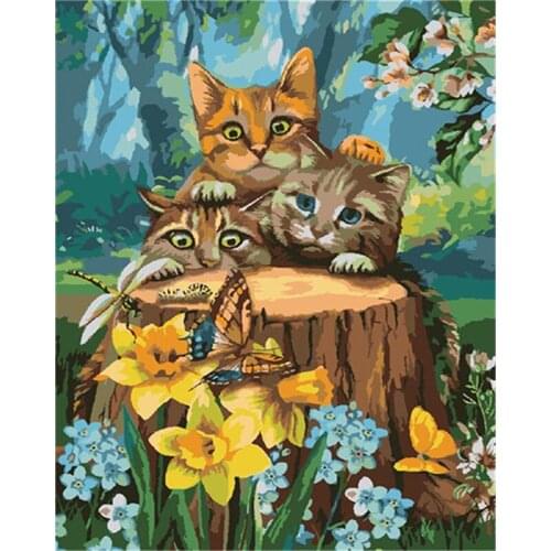 OSH 5D DIY Diamond Painting animal Cat dog Rhinestones Pictures Diamond Embroidery Animal Mosaic Moon Wall Art Decoration