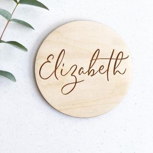 Personalized 4inch Wooden name sign baby personalised name plaque announcement wood card