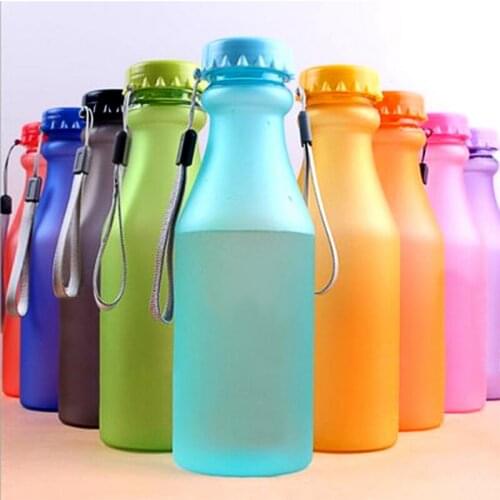 550ml Plastic Sports Bottles For Water Leak-Proof Yoga Gym Fitness Shaker Water Bottle Fit Students Unbreakable Bottle